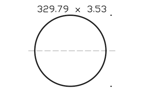 Anteprima del simbolo O-ring 329.79 x 3.53, blocco ORG_279