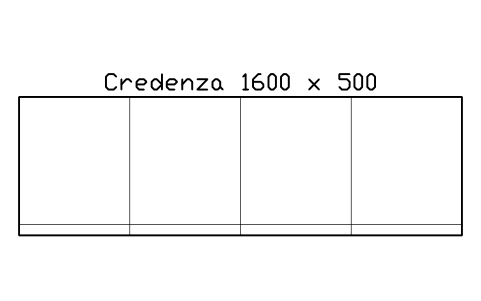 Anteprima del simbolo Credenza 1600 x 500, blocco OFL_CREDENZA_1600