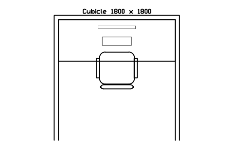 Anteprima del simbolo Cubicle 1800 x 1800, blocco OFL_CUBICLE_1800