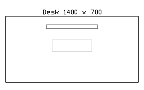 Anteprima del simbolo Desk 1400 x 700, blocco OFL_DESK_1400X700
