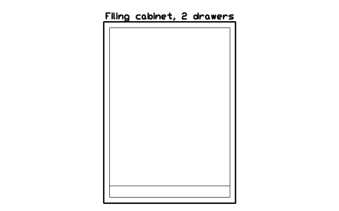 Anteprima del simbolo Filing cabinet, 2 drawers, blocco OFL_FILING_2