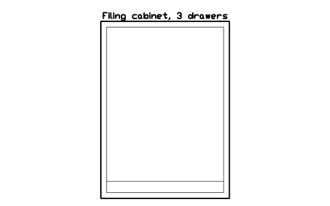 Anteprima del simbolo Filing cabinet, 3 drawers, blocco OFL_FILING_3