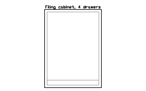 Anteprima del simbolo Filing cabinet, 4 drawers, blocco OFL_FILING_4