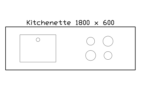 Anteprima del simbolo Kitchenette 1800 x 600, blocco OFL_KITCHENETTE_1800