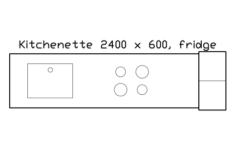 Anteprima del simbolo Kitchenette 2400 x 600, fridge, blocco OFL_KITCHENETTE_2400