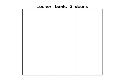 Anteprima del simbolo Locker bank, 3 doors, blocco OFL_LOCKERS_3