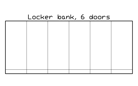 Anteprima del simbolo Locker bank, 6 doors, blocco OFL_LOCKERS_6
