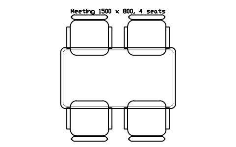 Anteprima del simbolo Meeting 1500 x 800, 4 seats, blocco OFL_MEETING_1500