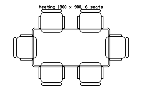 Anteprima del simbolo Meeting 1800 x 900, 6 seats, blocco OFL_MEETING_1800