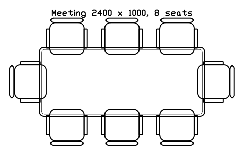 Anteprima del simbolo Meeting 2400 x 1000, 8 seats, blocco OFL_MEETING_2400