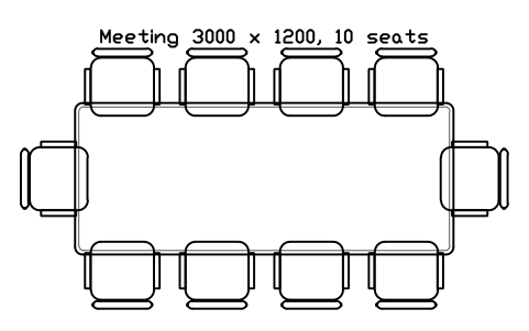 Anteprima del simbolo Meeting 3000 x 1200, 10 seats, blocco OFL_MEETING_3000