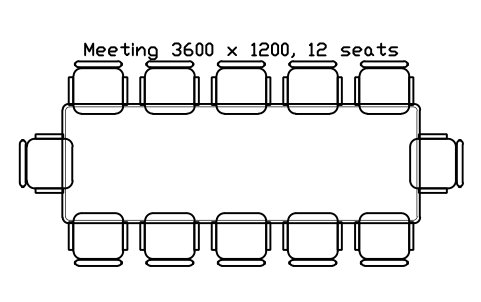 Anteprima del simbolo Meeting 3600 x 1200, 12 seats, blocco OFL_MEETING_3600