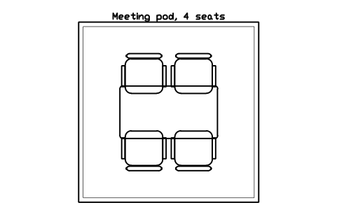 Anteprima del simbolo Meeting pod, 4 seats, blocco OFL_MEETING_POD_4