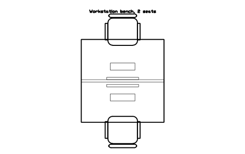 Anteprima del simbolo Workstation bench, 2 seats, blocco OFL_POD_2