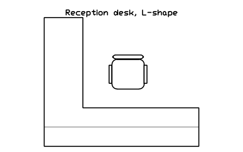 Anteprima del simbolo Reception desk, L-shape, blocco OFL_RECEPTION_L