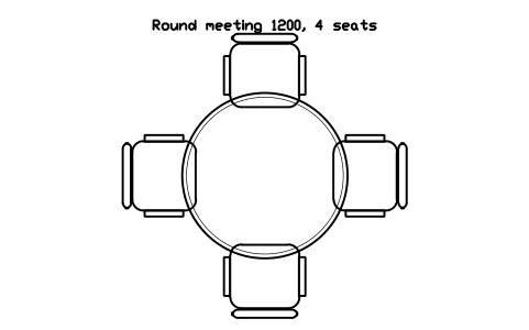 Anteprima del simbolo Round meeting 1200, 4 seats, blocco OFL_ROUND_MEETING_1200
