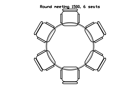 Anteprima del simbolo Round meeting 1500, 6 seats, blocco OFL_ROUND_MEETING_1500