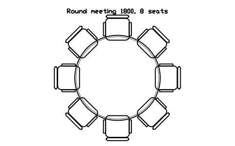 Anteprima del simbolo Round meeting 1800, 8 seats, blocco OFL_ROUND_MEETING_1800