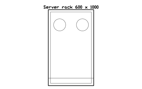Anteprima del simbolo Server rack 600 x 1000, blocco OFL_SERVER_RACK