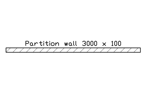 Anteprima del simbolo Partition wall 3000 x 100, blocco OFL_WALL_3000
