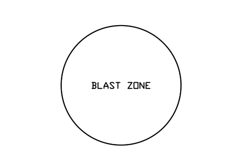 Vorschau des Symbols Blast exclusion zone, 500 m, Block OGM_BLAST_ZONE