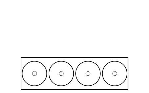 Vorschau des Symbols Flotation bank, 4 cell, Block OGM_FLOT_BANK