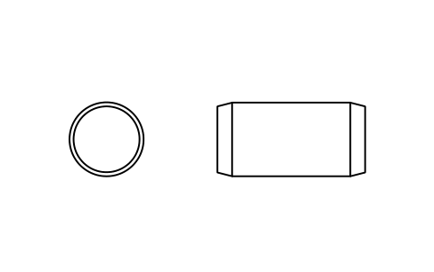 Preview of the Parallel pin ISO 2338 10 m6 x 20 symbol, block PIN_10X20