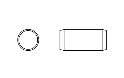 Preview of the Parallel pin ISO 2338 10 m6 x 22 symbol, block PIN_10X22