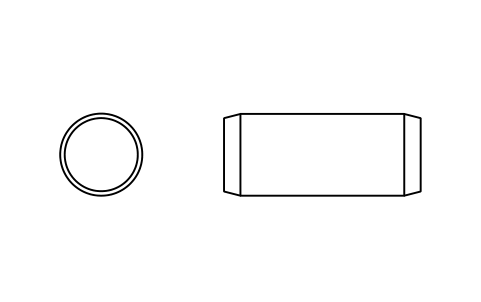 Preview of the Parallel pin ISO 2338 10 m6 x 24 symbol, block PIN_10X24