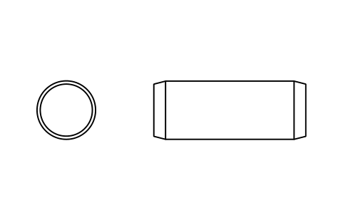 Preview of the Parallel pin ISO 2338 10 m6 x 26 symbol, block PIN_10X26