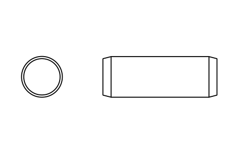 Preview of the Parallel pin ISO 2338 10 m6 x 28 symbol, block PIN_10X28