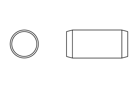 Preview of the Parallel pin ISO 2338 12 m6 x 26 symbol, block PIN_12X26