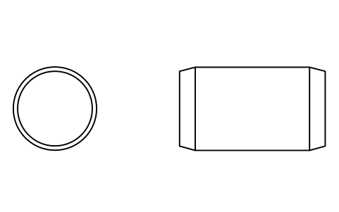 Preview of the Parallel pin ISO 2338 16 m6 x 28 symbol, block PIN_16X28