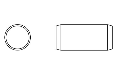 Preview of the Parallel pin ISO 2338 16 m6 x 35 symbol, block PIN_16X35
