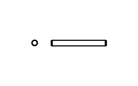 Preview of the Parallel pin ISO 2338 1.2 m6 x 12 symbol, block PIN_1_2X12