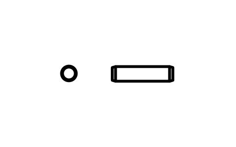 Preview of the Parallel pin ISO 2338 1.2 m6 x 5 symbol, block PIN_1_2X5