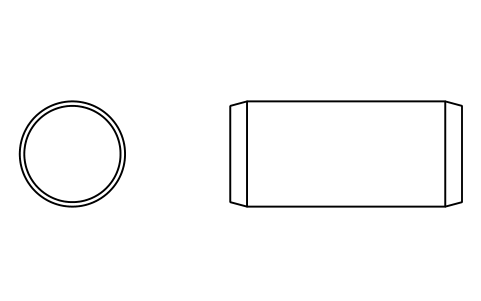 Preview of the Parallel pin ISO 2338 25 m6 x 55 symbol, block PIN_25X55