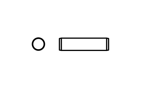 Preview of the Parallel pin ISO 2338 2.5 m6 x 10 symbol, block PIN_2_5X10