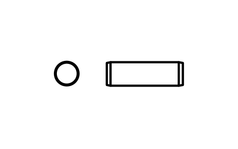 Preview of the Parallel pin ISO 2338 2.5 m6 x 8 symbol, block PIN_2_5X8