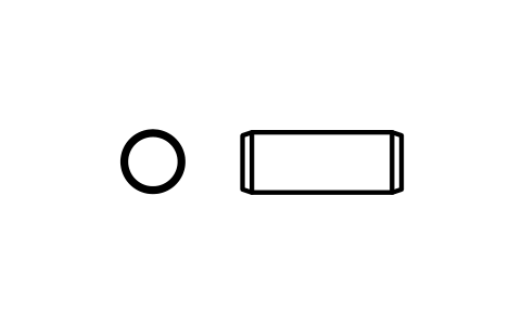 Preview of the Parallel pin ISO 2338 3 m6 x 8 symbol, block PIN_3X8