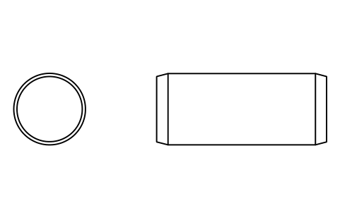 Preview of the Parallel pin ISO 2338 40 m6 x 95 symbol, block PIN_40X95