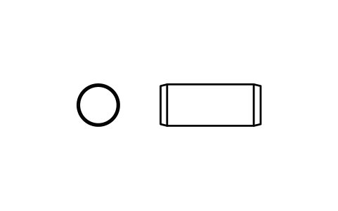 Preview of the Parallel pin ISO 2338 5 m6 x 12 symbol, block PIN_5X12