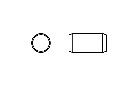 Preview of the Parallel pin ISO 2338 6 m6 x 12 symbol, block PIN_6X12
