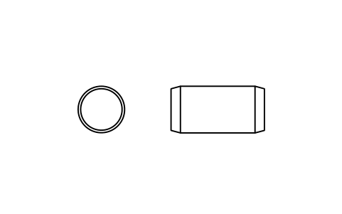 Preview of the Parallel pin ISO 2338 8 m6 x 16 symbol, block PIN_8X16
