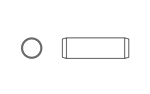 Preview of the Parallel pin ISO 2338 8 m6 x 26 symbol, block PIN_8X26