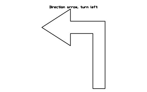 Direction arrow, turn left 심볼 미리보기, 블록 PKG_ARROW_LEFT