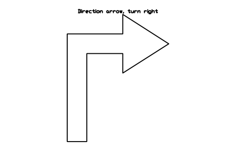 Direction arrow, turn right 심볼 미리보기, 블록 PKG_ARROW_RIGHT
