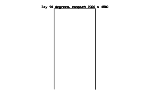Bay 90 degrees, compact 2300 x 4500 심볼 미리보기, 블록 PKG_BAY_90_COMPACT