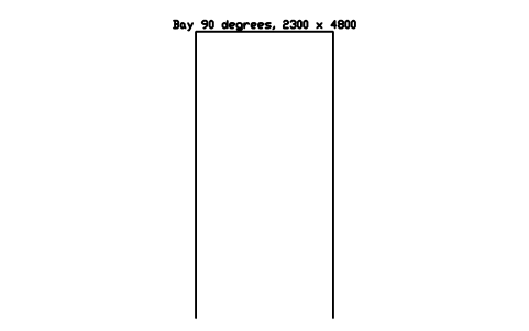 Bay 90 degrees, 2300 x 4800 심볼 미리보기, 블록 PKG_BAY_90_NARROW