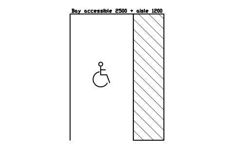 Bay accessible 2500 + aisle 1200 심볼 미리보기, 블록 PKG_BAY_ACCESSIBLE